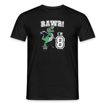 Rawr I'm 8 8. Geburtstagsparty T Rex Dinosaurier - Männer T-Shirt - Schwarz - Vorne - AI Model Male 178 light (178cm)