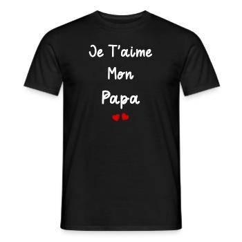 je t'aime mon Papa - T-shirt homme - noir - Devant - AI Model Male 178 light (178cm)