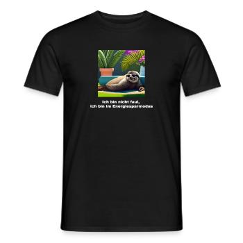 Lustiges T Shirt / Lustige Sprüche - Morgenmuffel - Männer T-Shirt - Schwarz - Vorne - AI Model Male 178 light (178cm)