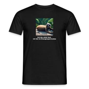 Lustiges Shirt / Lustige Sprüche - Faultier Spruch - Männer T-Shirt - Schwarz - Vorne - AI Model Male 178 light (178cm)