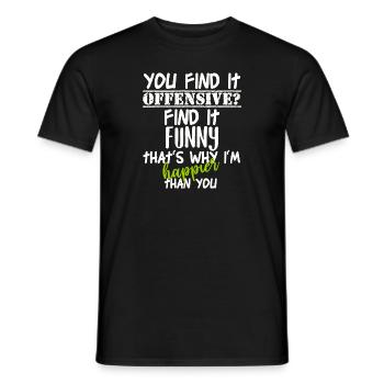 You Find It Offensive I Find It Funny - T-shirt homme - noir - Devant - AI Model Male 178 light (178cm)