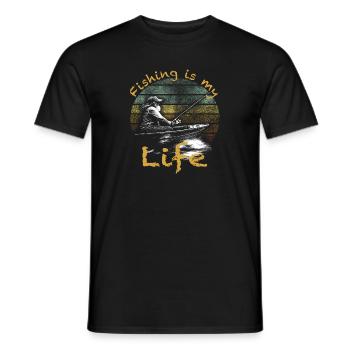 La pêche est ma vie - T-shirt homme - noir - Devant - AI Model Male 178 light (178cm)