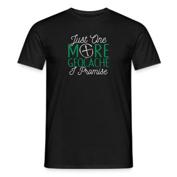 Nur noch ein Geocache verspreche ich Lustiges - Männer T-Shirt - Schwarz - Vorne - AI Model Male 178 light (178cm)