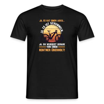 Mountainbike Radfahrer E-Bike Fahrrad - Männer T-Shirt - Schwarz - Vorne - AI Model Male 178 light (178cm)