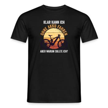 Mountainbike Radfahrer E-Bike Fahrrad - Männer T-Shirt - Schwarz - Vorne - AI Model Male 178 light (178cm)