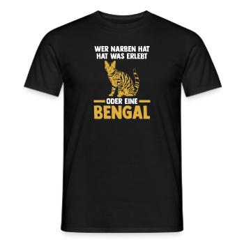 Katze Bengalkatze - Männer T-Shirt - Schwarz - Vorne - AI Model Male 178 light (178cm)
