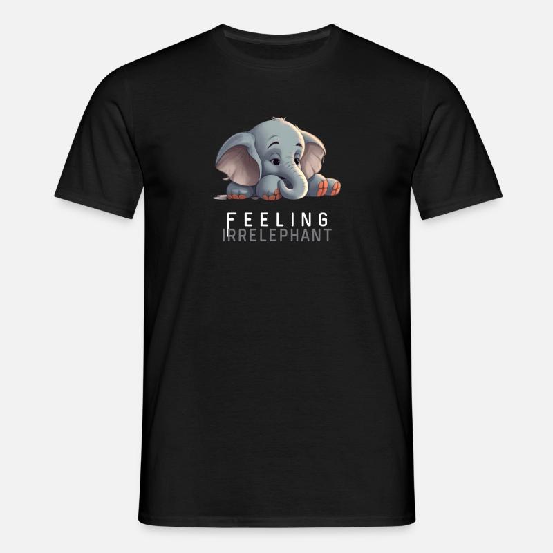 Lustiger Wortwitz irrelevant - Elephant - Männer T-Shirt - Schwarz