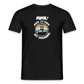 Moin Moin ist Gesabbel Retro Leuchtturm Meer - Männer T-Shirt - Schwarz - Vorne - AI Model Male 178 light (178cm)