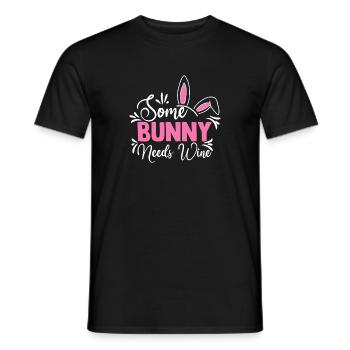 Some Bunny Needs Wine - Männer T-Shirt - Schwarz - Vorne - AI Model Male 178 light (178cm)