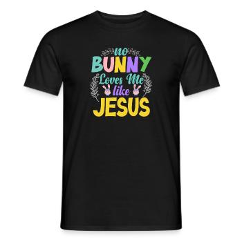 No Bunny Loves Me Like Jesus - Männer T-Shirt - Schwarz - Vorne - AI Model Male 178 light (178cm)