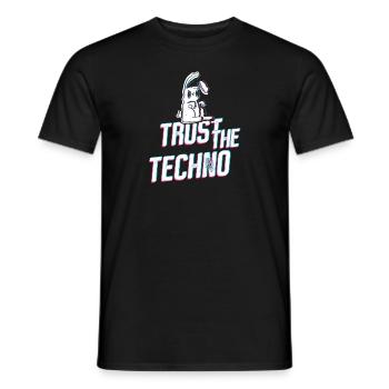 Trust the Techno Bunny - Männer T-Shirt - Schwarz - Vorne - AI Model Male 178 light (178cm)