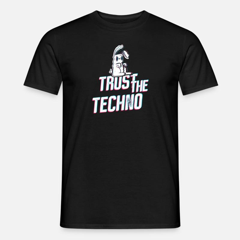 Trust the Techno Bunny - Männer T-Shirt - Schwarz
