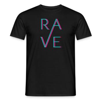 RAVE - Techno Love - Männer T-Shirt - Schwarz - Vorne - AI Model Male 178 light (178cm)