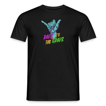Rave to the Grave - Techno - Männer T-Shirt - Schwarz - Vorne - AI Model Male 178 light (178cm)