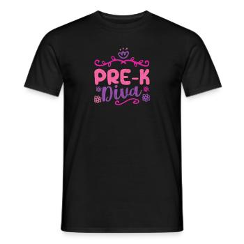 Pre-K Diva Funny Preschool Teacher Student Back - Men's T-Shirt - black - Front - AI Model Male 178 light (178cm)