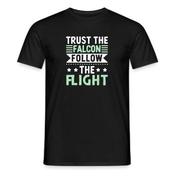 Vertrauen Sie Dem Falken Folgen Sie Dem Flug - Männer T-Shirt - Schwarz - Vorne - AI Model Male 178 light (178cm)