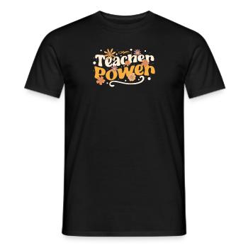Teacher Power Lustig Zurück zu Schule Student - Männer T-Shirt - Schwarz - Vorne - AI Model Male 178 light (178cm)