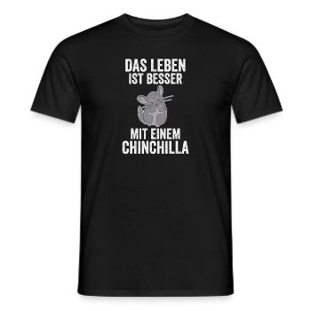 Das Leben ist besser mit einem Chinchilla - Männer T-Shirt - Schwarz - Vorne - AI Model Male 178 light (178cm)