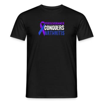 Arthritis won't defeat me consciousness - Men's T-Shirt - black - Front - AI Model Male 178 light (178cm)