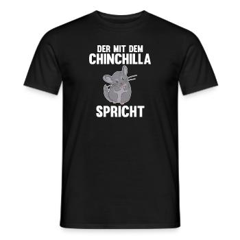Der mit dem Chinchilla spricht - Männer T-Shirt - Schwarz - Vorne - AI Model Male 178 light (178cm)