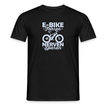 E-Bike Fahren Nerven Sparen Elektrofahrrad EBike - Männer T-Shirt - Schwarz - Vorne - AI Model Male 178 light (178cm)
