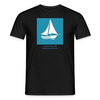 Sailboat - for relaxing days on the water! - Men's T-Shirt - black - Front - AI Model Male 178 light (178cm)