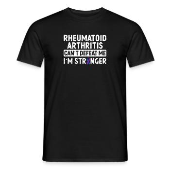 Rheumatoid arthritis can't beat me, - Men's T-Shirt - black - Front - AI Model Male 178 light (178cm)