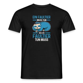 Faultier - Männer T-Shirt - Schwarz - Vorne - AI Model Male 178 light (178cm)