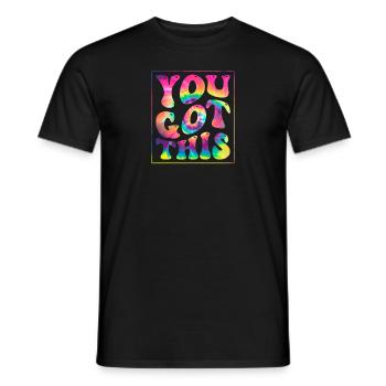 You Got This Groovy Tie Dye Testing Day Tee For - Men's T-Shirt - black - Front - AI Model Male 178 light (178cm)