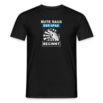 Rute raus der Spaß beginnt Angel Fischen Geschenk - Männer T-Shirt - Schwarz - Vorne - AI Model Male 178 light (178cm)