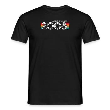 Génial depuis 2008 Cadeaux 15e anniversaire 15 ans - T-shirt homme - noir - Devant - AI Model Male 178 light (178cm)