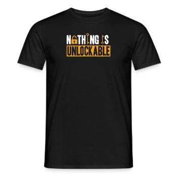 Serrurier Rien n’est déverrouillable Outils de prélèvement - T-shirt homme - noir - Devant - AI Model Male 178 light (178cm)