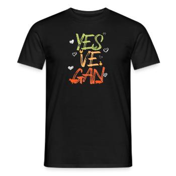 Yes Ve Gan - Vegan - Männer T-Shirt - Schwarz - Vorne - AI Model Male 178 light (178cm)