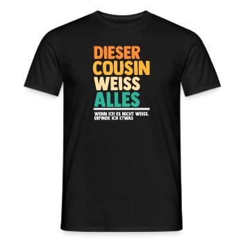Cousin - Männer T-Shirt - Schwarz - Vorne - AI Model Male 178 light (178cm)