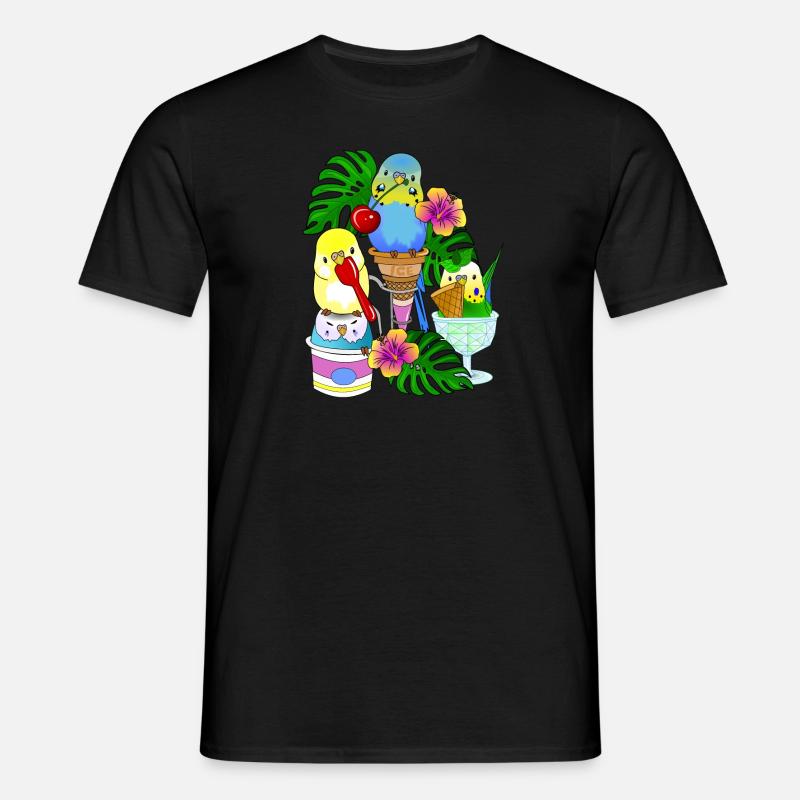 Wellensittich Eis Eiscreme - Männer T-Shirt - Schwarz