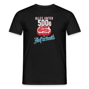 Alles unter 500 Gramm ist Aufschnitt - Männer T-Shirt - Schwarz - Vorne - AI Model Male 178 light (178cm)