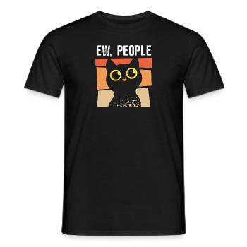 Ew People - Katze hasst Menschen - Männer T-Shirt - Schwarz - Vorne - AI Model Male 178 light (178cm)