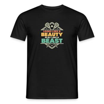 On dirait une beauté Jouer comme une bête Lacrosse Gir - T-shirt homme - noir - Devant - AI Model Male 178 light (178cm)