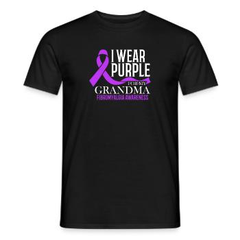 I wear purple for my grandma - Men's T-Shirt - black - Front - AI Model Male 178 light (178cm)