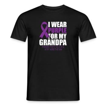I wear purple for my grandfather - Men's T-Shirt - black - Front - AI Model Male 178 light (178cm)