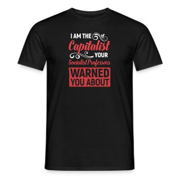 Kapitalist vor dem Professor gewarnt hat - Männer T-Shirt - Schwarz - Vorne - AI Model Male 178 light (178cm)