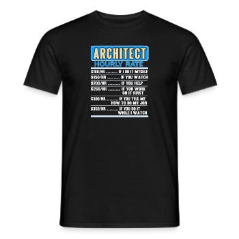 Hourly Rate Of An Architect Funny Architecture - Men's T-Shirt - black - Front - AI Model Male 178 light (178cm)