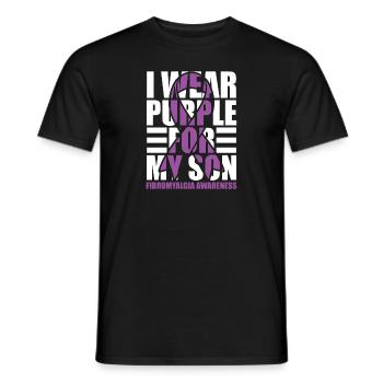 I wear purple for my son - Men's T-Shirt - black - Front - AI Model Male 178 light (178cm)