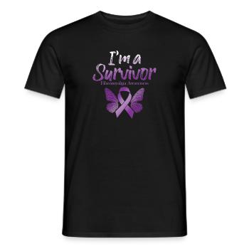 I Am A Fibromyalgia Awareness Survivor - Men's T-Shirt - black - Front - AI Model Male 178 light (178cm)