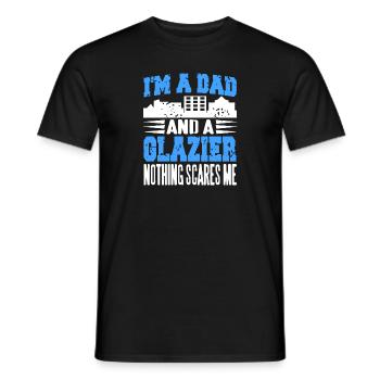 Je suis un papa et un vitrier Rien ne me fait peur - T-shirt homme - noir - Devant - AI Model Male 178 light (178cm)