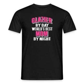 Glazier By Day World’s Best Mom By Night Funny - T-shirt homme - noir - Devant - AI Model Male 178 light (178cm)