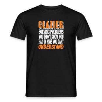 Vitrier résolvant des problèmes que vous ne saviez pas que vous aviez - T-shirt homme - noir - Devant - AI Model Male 178 light (178cm)