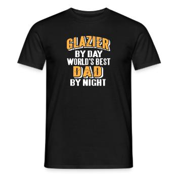 Glazier By Day World’s Best DAD By Night Funny - T-shirt homme - noir - Devant - AI Model Male 178 light (178cm)