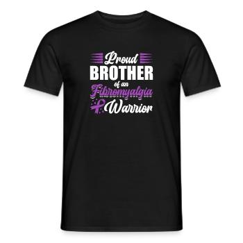 Proud brother of a fibromyalgia warrior - Men's T-Shirt - black - Front - AI Model Male 178 light (178cm)