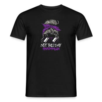 Not on this day fibromyalgia warrior - Men's T-Shirt - black - Front - AI Model Male 178 light (178cm)
